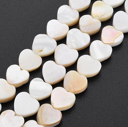 Koraliki serca z masy perłowej