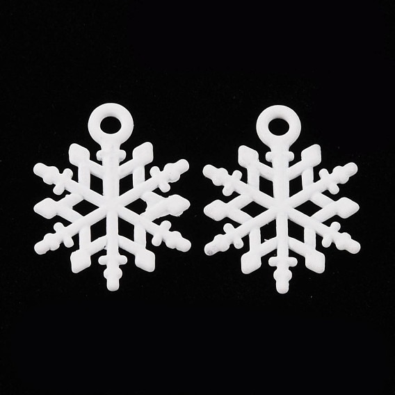 Zawieszka śnieżynka ze stopu biała 5szt