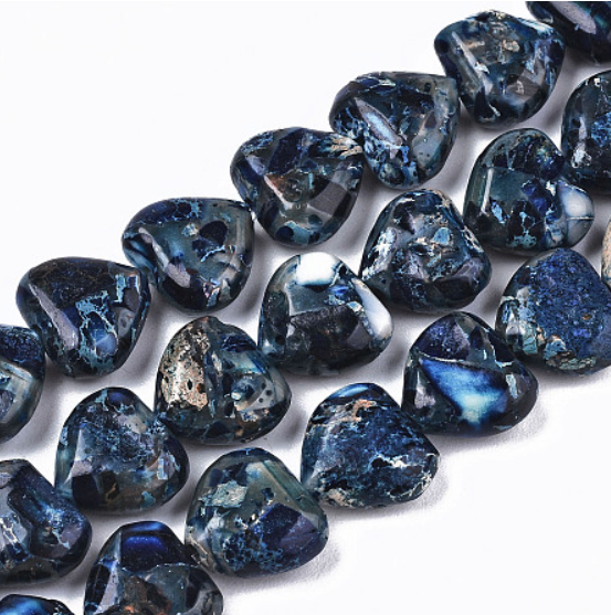 jaspis cesarski serca koraliki