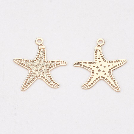 Zawieszka rozgwiazda z mosiądzu w kolorze złota 14x13mm 5szt