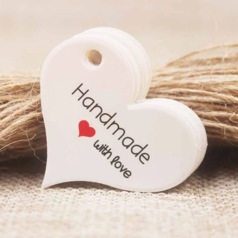 Zawieszka serce z papieru Handmade do rękodzieła tag, metka 20szt