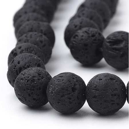 Lawa gładka kulka czarna 6mm