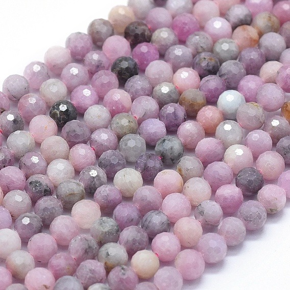 Rubin naturalny fasetowany różowy kula 8mm 1szt