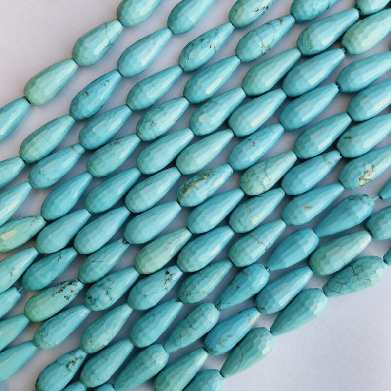 Turkus łezka fasetowana zawieszka 16x7mm 1szt