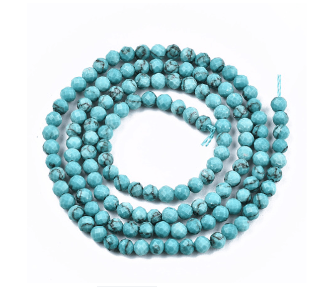 Turkus fasetowany 3mm sznur /+-120szt