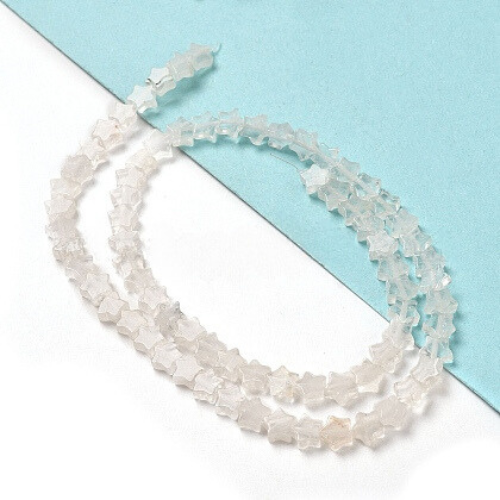 Natural Quartz Crystal Beads Strands, Rock Crystal Star Beads,