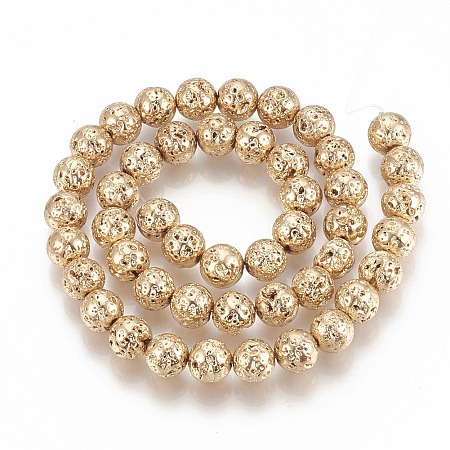 Lawa wulkaniczna złota 4mm sznur/+-90szt