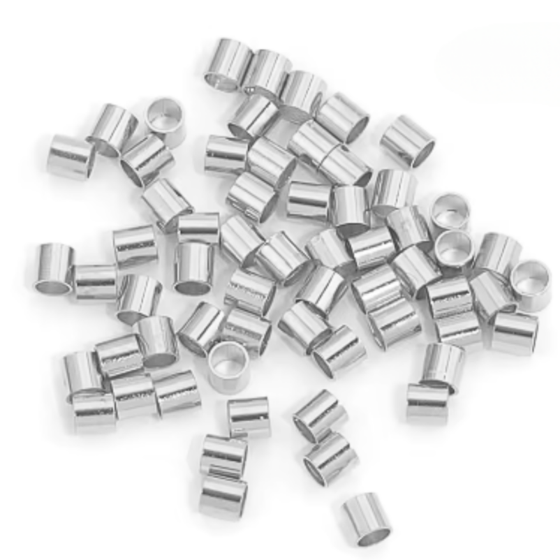 Koraliki zaciskowe srebrne rurki