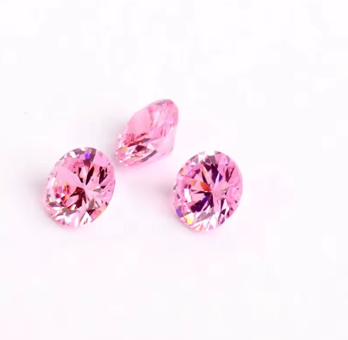 Cyrkonie okrągłe różowe 8mm z otworem 10szt