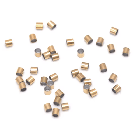 Koraliki zaciskowe złote rurki ze stali nierdzewnej 1,5mm powłoka IP otwór: 1mm 40szt