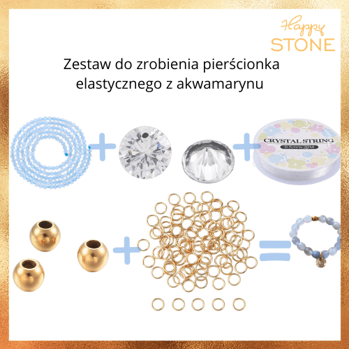 Zestaw handmade do pierścionka elastycznego BLUE 5elementów (270szt)