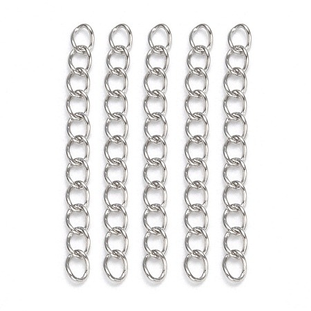 Łańcuszek przedłużający srebrny 5cm ogniwo 5x4mm 10szt