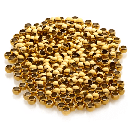Koraliki zaciskowe ze stali nierdzewnej kolor złoty powłoka IP 1,5mm 100szt