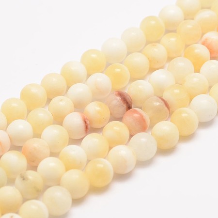 Natural Honey Jade Bead Strands, Round, 4~5mm