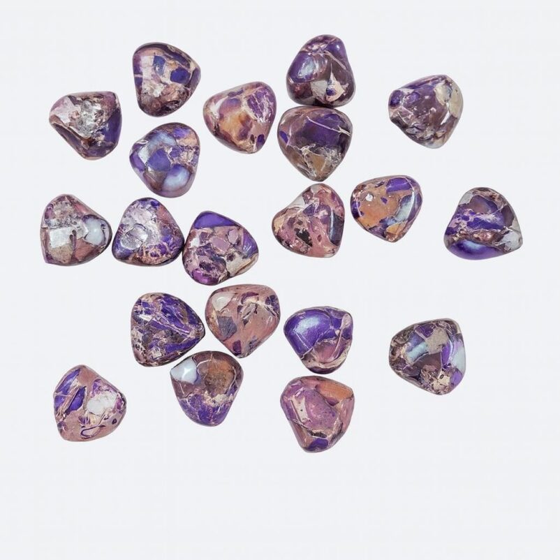 Jaspis cesarski serca purpurowe 9x10mm 4szt