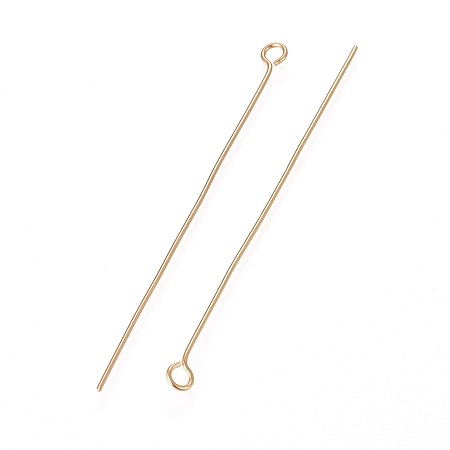 Szpilki z pętelką powłoka IP ze stali nierdzewnej złote 50mm 20szt