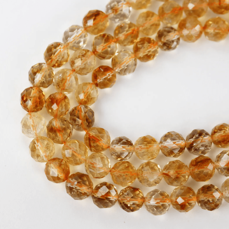 Cytryn fasetowany 6mm jakość A sznur/+-60szt