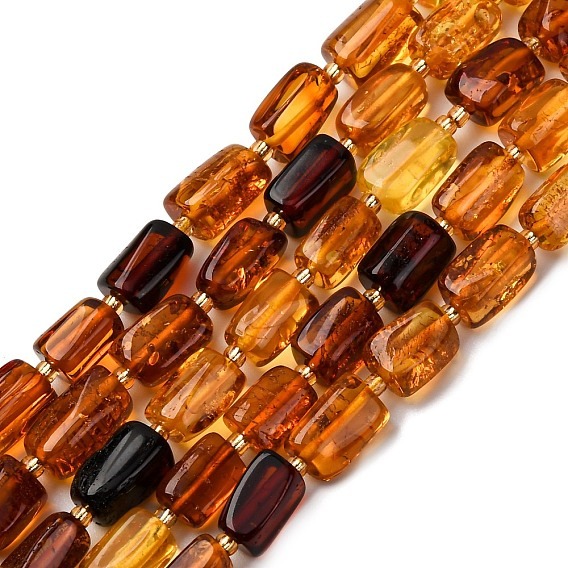 Bursztyn koraliki prostokątne cieniowane sznur/+-39szt