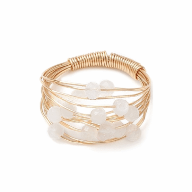 pierscionek miedziany z turmalinem