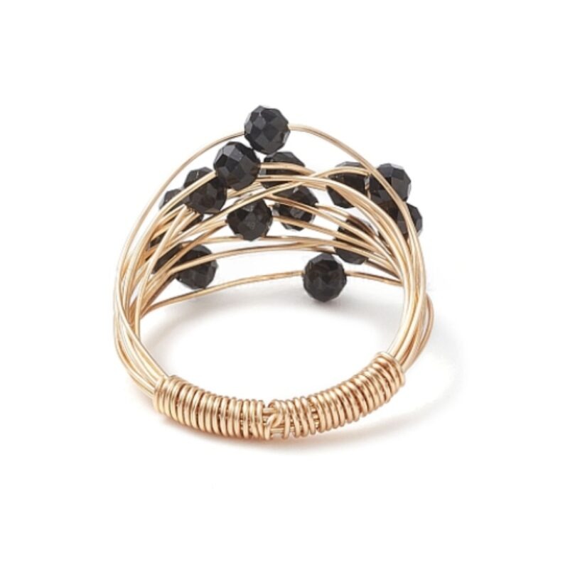 Pierścionki z naturalnym tęczowym kamieniem księżycowym, ekologiczny drut miedziany, Rozmiar: około 13,5~15 mm szerokości, średnica wewnętrzna: 18 mm. Cena za 10 szt.