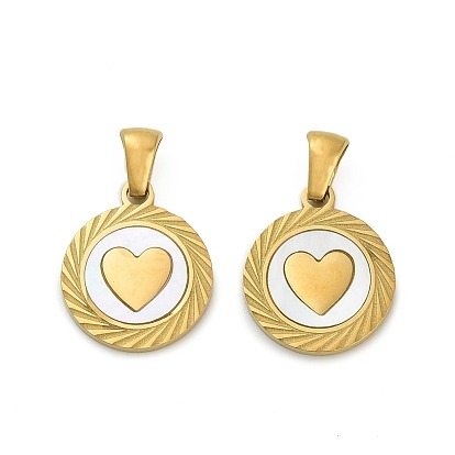 Zawieszka serce z muszlą pozłacana 18k złotem+powłoka IP 10.5x10x3mm 1szt