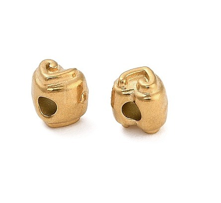 Koraliki przekładki serca pozłacane 18k złotem+powłoka IP 4x4mm 5szt